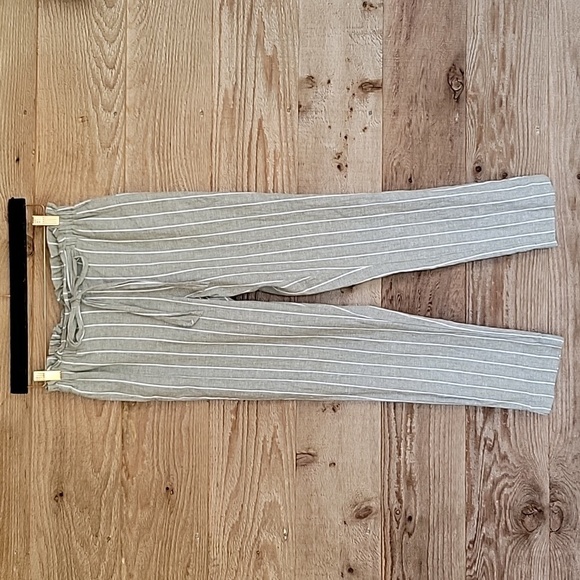 beachlunchlounge Pants - beachlunchlounge XSmall Green and White Stripe Giavanna Linen Pants